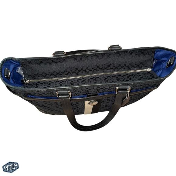 Coach Vintage Black/Royal Blue Voyager Signature Multifunction Tote/Diaper Bag - Picture 5 of 16